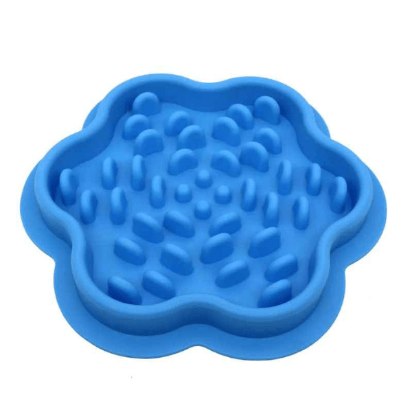 Gamelle anti-glouton chat bleue – design puzzle stimulant et ergonomique