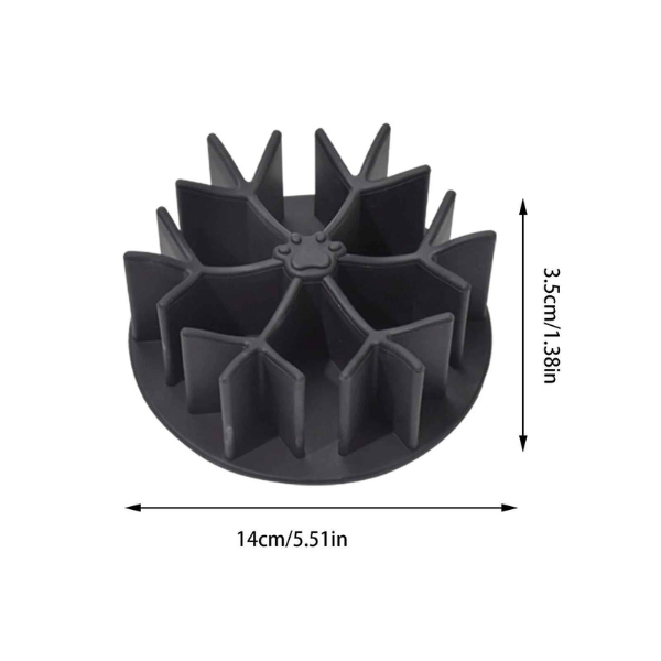Gamelle pour chat anti glouton silicone flocon insert noir L | InterBowl™
