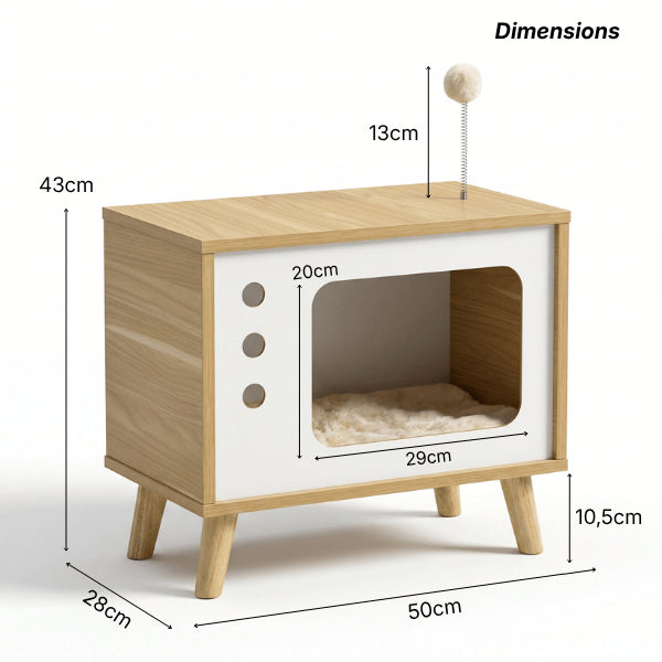Maison en bois pour chat dimensions 50 x 28 x 43 cm