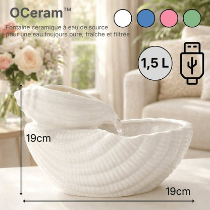 Abreuvoir à chat en céramique de 1,5 litre avec dimensions 19 cm alimentation USB - OCeram™
