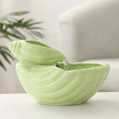 Abreuvoir pour chats en céramique verte avec écoulement naturel de l’eau en cascade - OCeram™