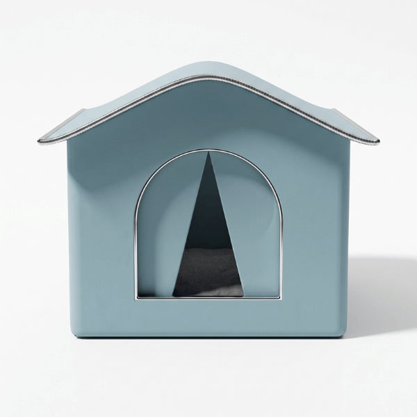 Abri exterieur chat bleu étanche offrant un refuge confortable contre les intempéries