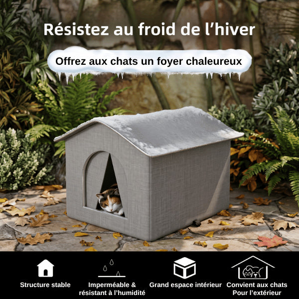 Abri exterieur chat isolé maintenant naturellement la chaleur pendant tout l'hiver