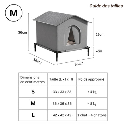 Abri exterieur chat imperméable disponible en plusieurs tailles pour tous les chats