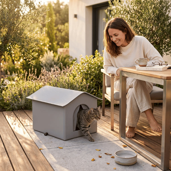 Abri exterieur chat idéal pour terrasse ou jardin offrant sécurité et confort quotidien