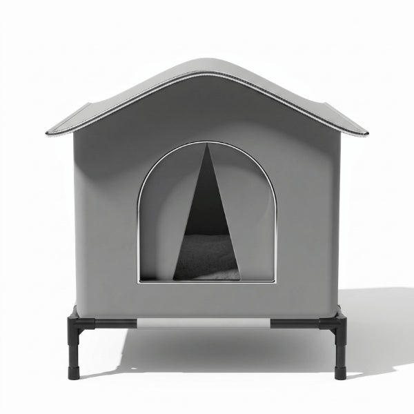 Abri exterieur chat surélevé limitant humidité et froid grâce au support robuste