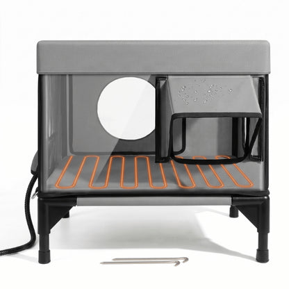 Abri extérieur pour chat chauffant avec isolation multicouche et coussin thermique sécurisé