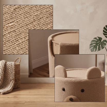 Abris chat ourson associant sisal naturel et peluche douce pour confort durable