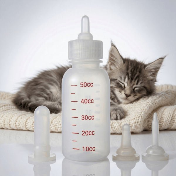 Biberon pour chaton 50ml avec tétines interchangeables pour nourrissage précis et confortable