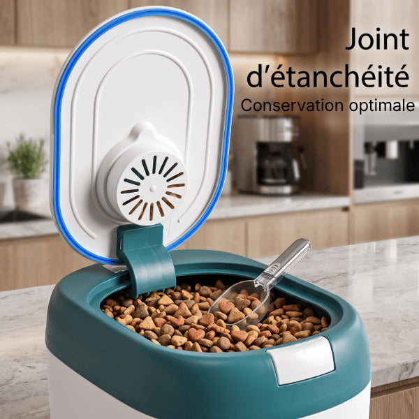 Boite a croquette chat hermétique conservant fraîcheur et croquant des croquettes durablement