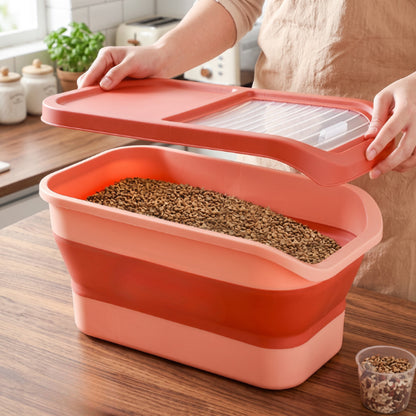 Boite a croquette avec large ouverture permettant un remplissage rapide et pratique quotidien