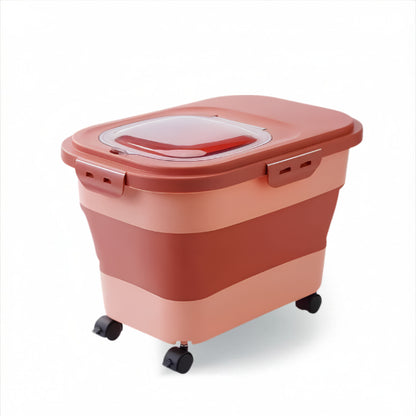 Boite a croquette rouge hermétique assurant une excellente conservation des aliments secs durablement