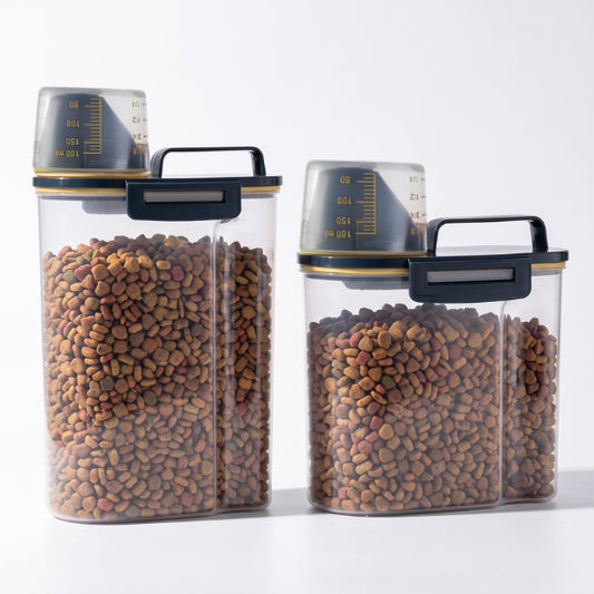 Boite à croquettes chat organisation repas à bec verseur compacte 1,5 kg et 2 kg