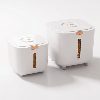 Boite croquette chat résistante hermétique et design en versions compactes 5 kg et 10 kg