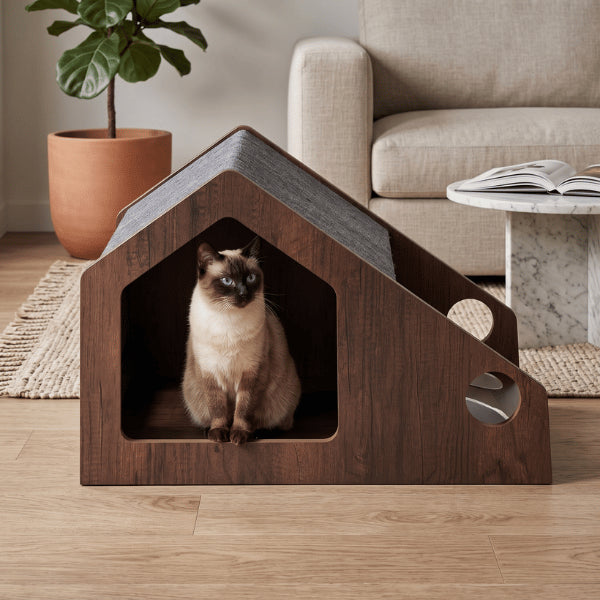 Cabane à chat spacieuse offrant un refuge confortable et sécurisé pour tous les félins