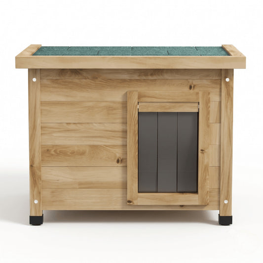 Cabane chat extérieur premium en bois avec toit isolé résistant aux intempéries durable