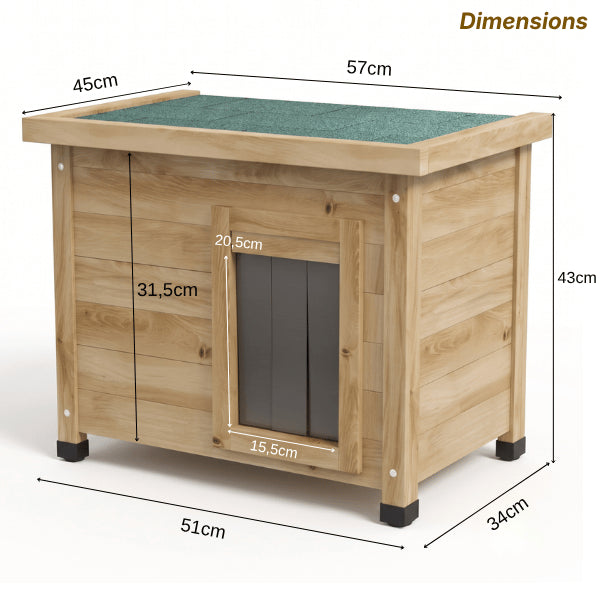 Cabane chat extérieur spacieuse adaptée à un ou deux chats avec dimensions généreuses