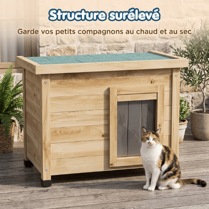 Cabane chat extérieur surélevée protégeant efficacement votre félin contre froid et humidité