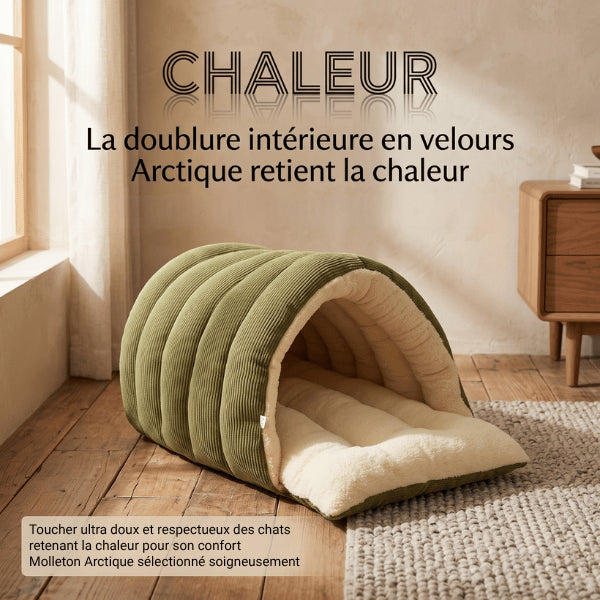 Cabane chaton doublure en velours arctique conservant efficacement la chaleur intérieure