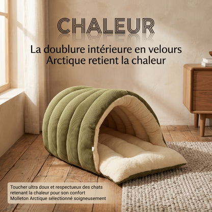 Cabane chaton doublure en velours arctique conservant efficacement la chaleur intérieure
