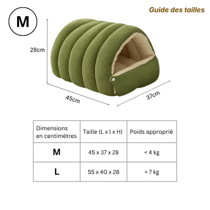 Cabane chaton guide des tailles en velours arctique chaud pour jeunes chats