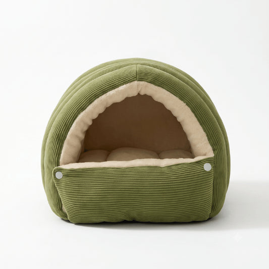 Cabane chaton intérieure grotte cocon rassurante ultra moelleuse chaude pour son bien-être
