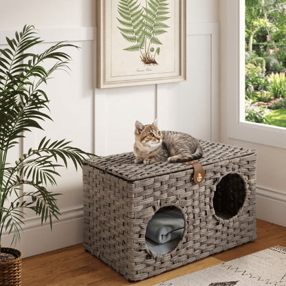 Cabane pour chat avec plateforme supérieure idéale pour observer dormir et se détendre