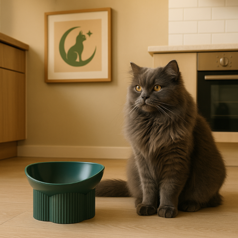 Gamelle chat anti renversement surélevée arrondie | Anti-tipCatBowls™
