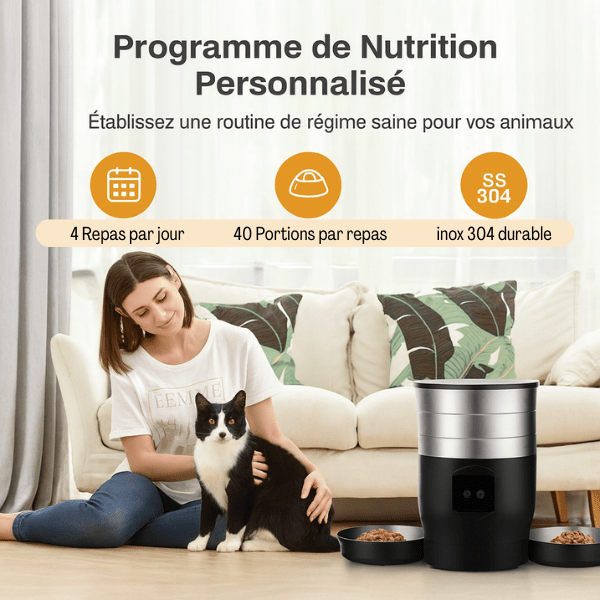 Distributeur automatique croquettes chat wifi programme alimentation personnalisé - FeederWifi™