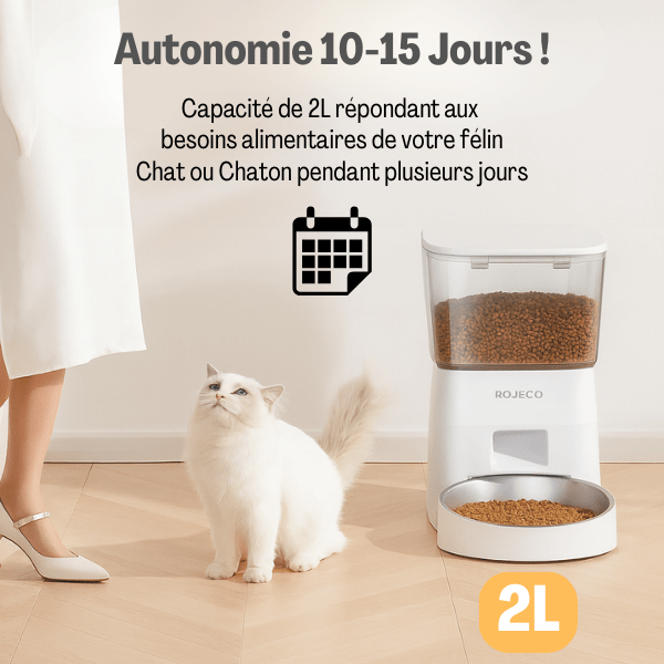 Distributeur croquette chat automatique grande autonomie 10 jours