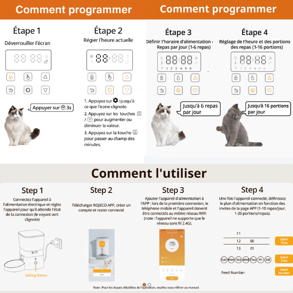 Distributeur croquette chat automatique programmable mode d'emploi