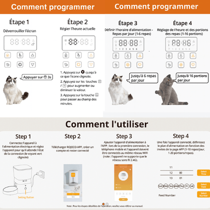 Distributeur croquette chat automatique programmable mode d'emploi