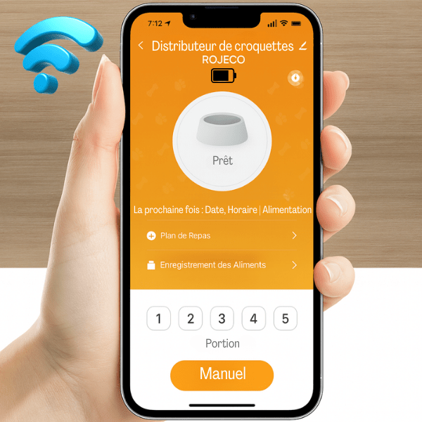 Distributeur croquette chat automatique téléphone contrôle application à distance