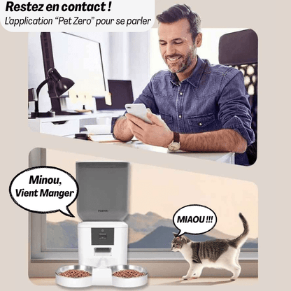 Distributeur croquette chat avec application mobile interactive | MegaFeeder Control™ - Amour de Chat