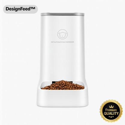 Distributeur croquettes chat automatique présentation produit avec croquettes DesignFeed™