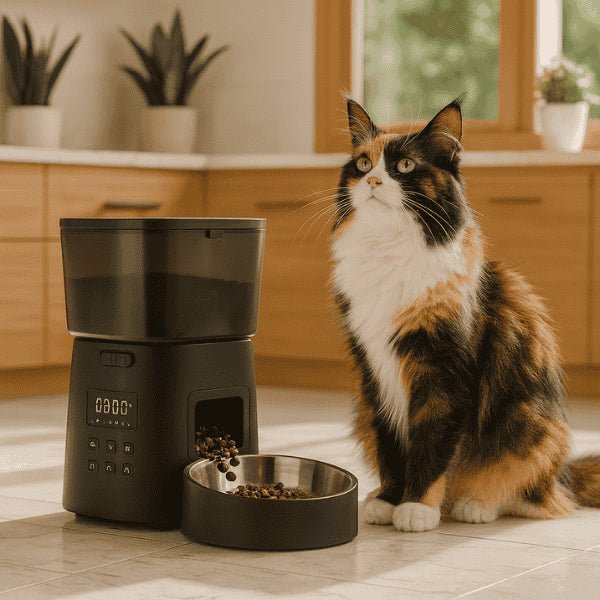 Distributeur croquettes pour chat automatique autonome avec maine coon cuisine