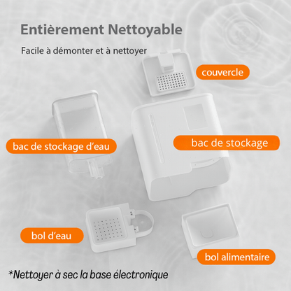 Distributeur de croquettes chat automatique nettoyage simple facile a démonter entièrement - FullFeeder™