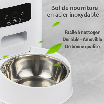 Distributeur de croquettes pour chat bol inox de qualité amovible hygiène parfaite - AutoPilot Pro™