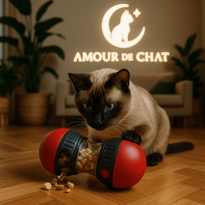 Distributeur de croquettes pour chat jouet amusant et stimulant anti stress - Whisker Maze™