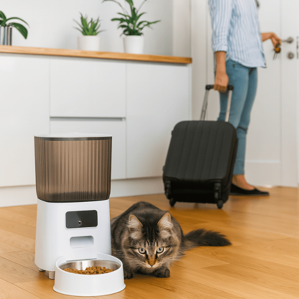 Distributeur de croquettes pour chat pratique pour absences et déplacement wifi distance - AutoPilot Pro™