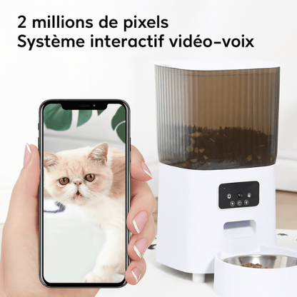 Distributeur de croquettes pour chat vidéo camera système interactif HD - AutoPilot Pro™