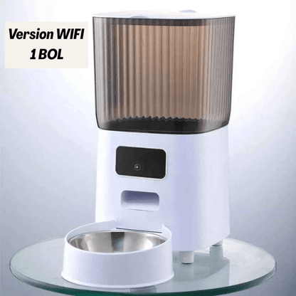 Distributeur de croquettes pour chat wifi 1 bol inox - AutoPilot Pro™