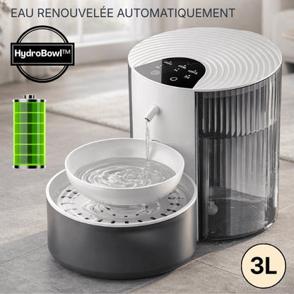 Distributeur eau chat automatique 3L avec autonomie longue durée sans fil à renouvellement d'eau