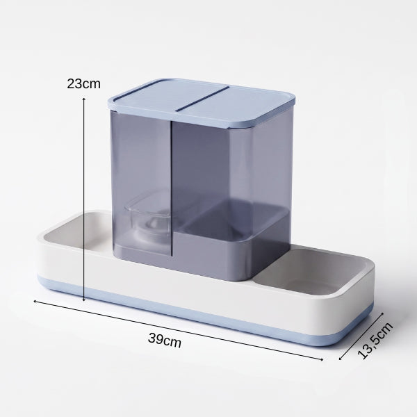 Distributeur eau et croquettes pour chat compact dimensions idéales pour tous les intérieurs