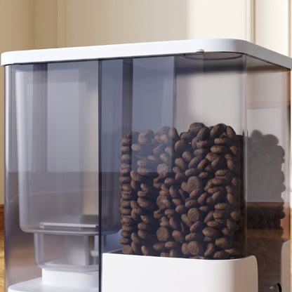 Distributeur eau et croquettes pour chat avec réservoir transparent contrôle niveau alimentaire rapide