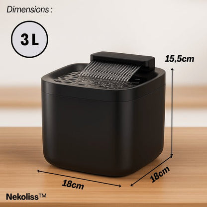 Fontaine à eau pour chat multi-jets stimulants compacte 3 L avec dimensions