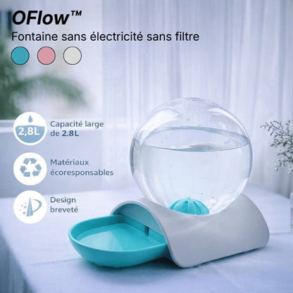 Distributeur eau pour chat sans fil et sans filtre avec grande capacité 2,8 L design et matériaux écoresponsables