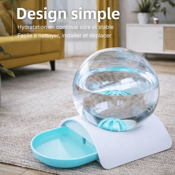 Distributeur eau pour chat sans fil et sans filtre au design simple assurant une hydratation continue stable