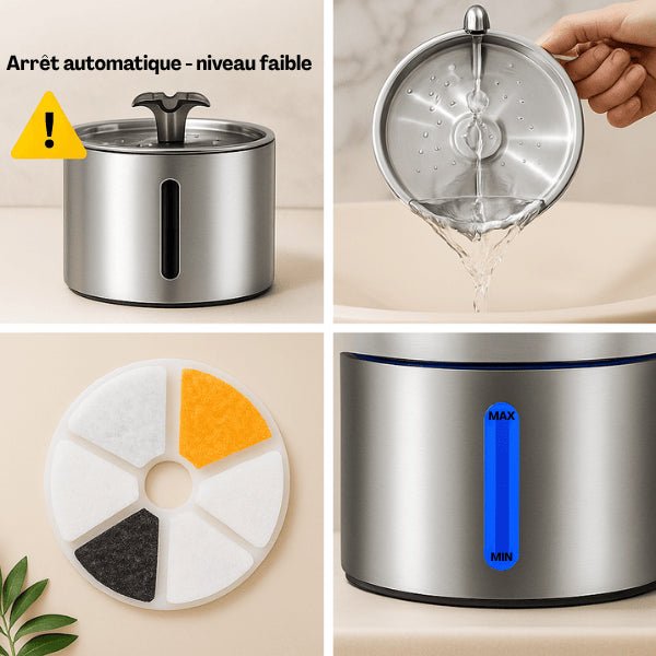 Filtre fontaine a chat pour fontaine inox pratique hygiénique Hydrox™