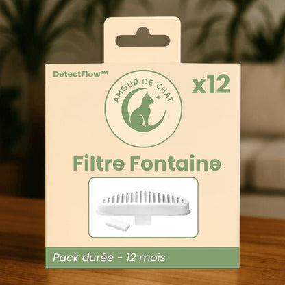 Filtre fontaine chat longue autonomie pack durée 12 mois par 12 pour fontaine sans fil DetectFlow™